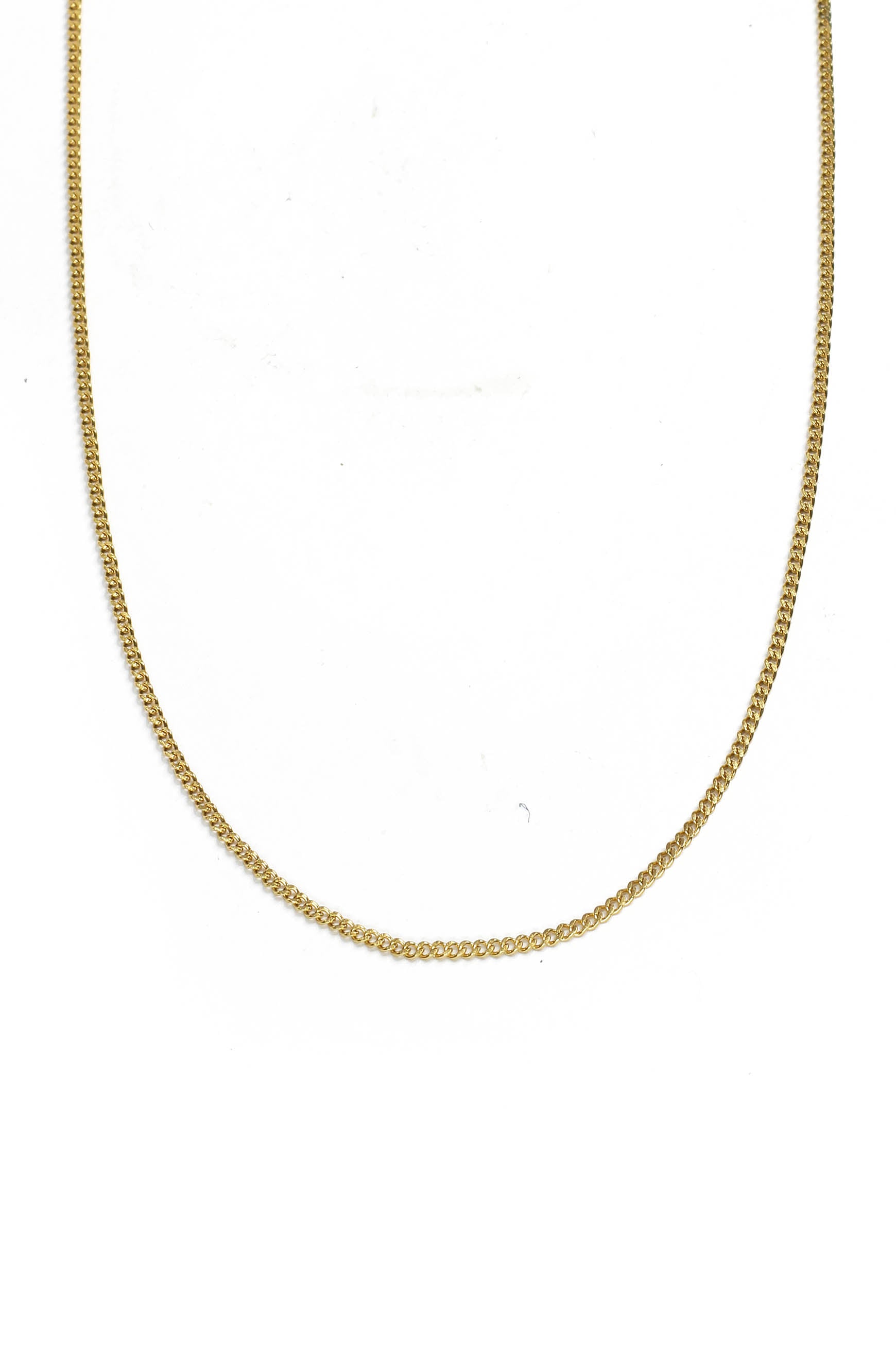 2mm Gold Plated Micro Curb Chain for Men – 19-inch Minimalist