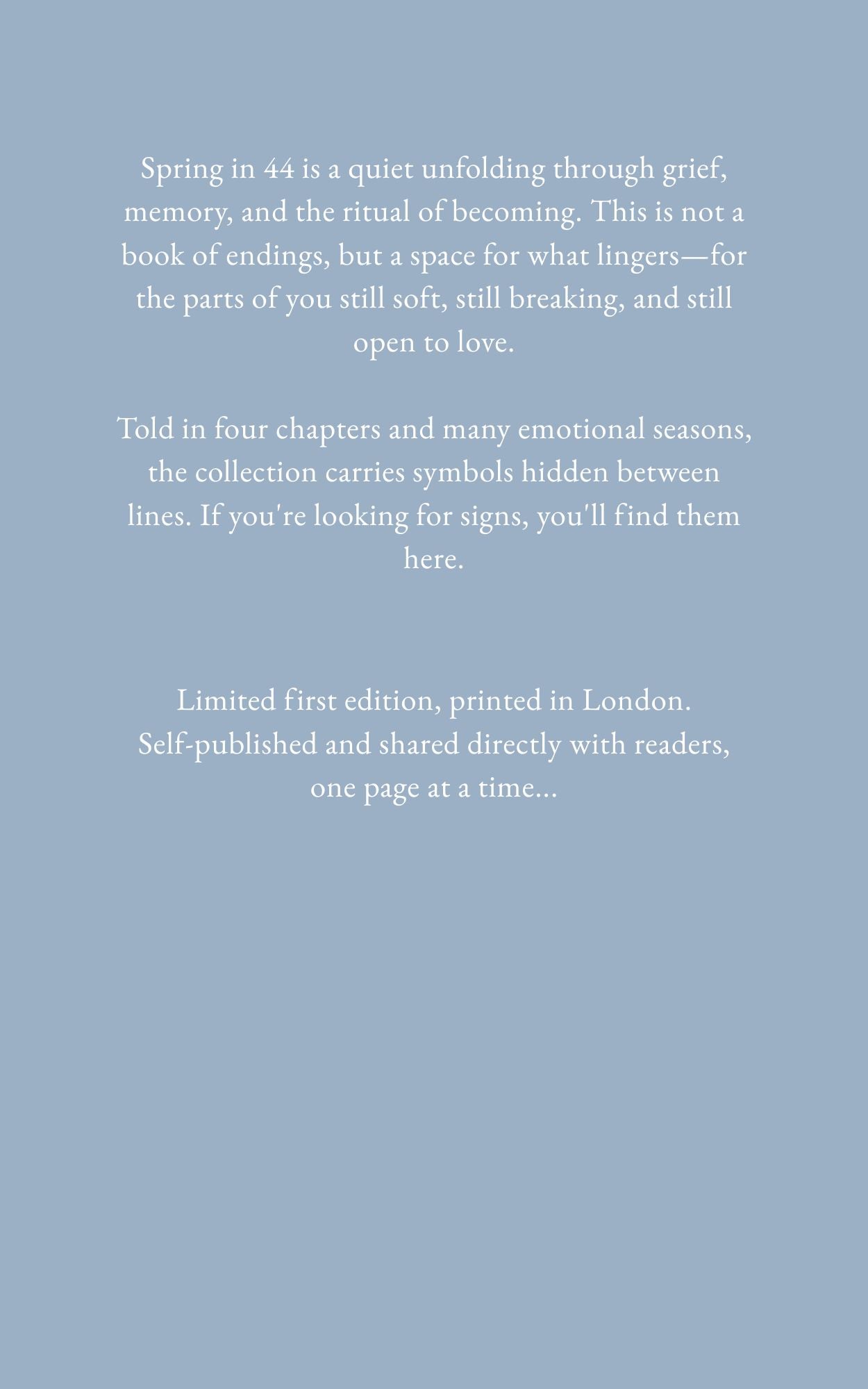 Spring in 44 Poetry Book about Healing, Grief & New Beginnings