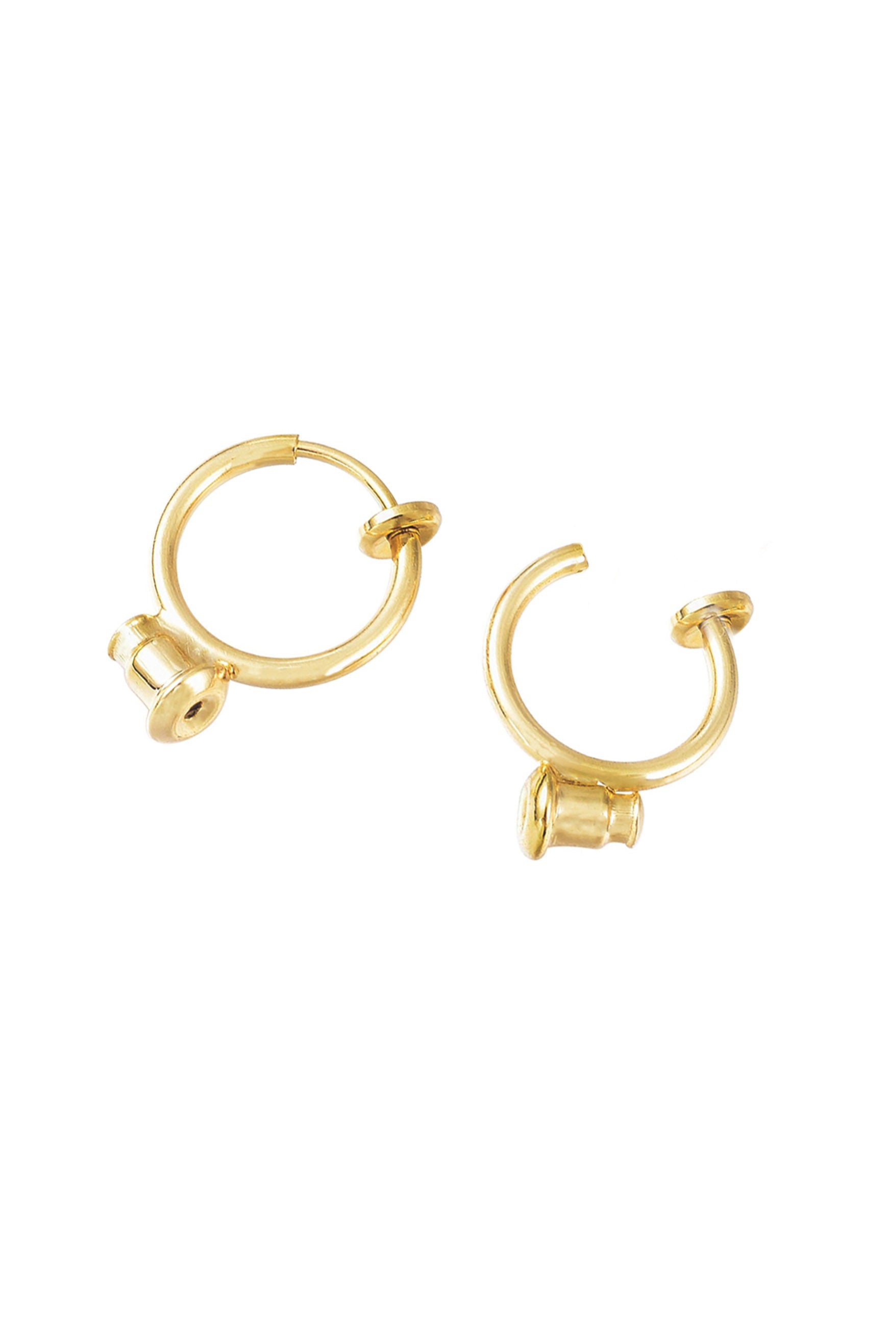 Gold Clip-On Earring Converters for Non-Pierced Ears Nickel Free