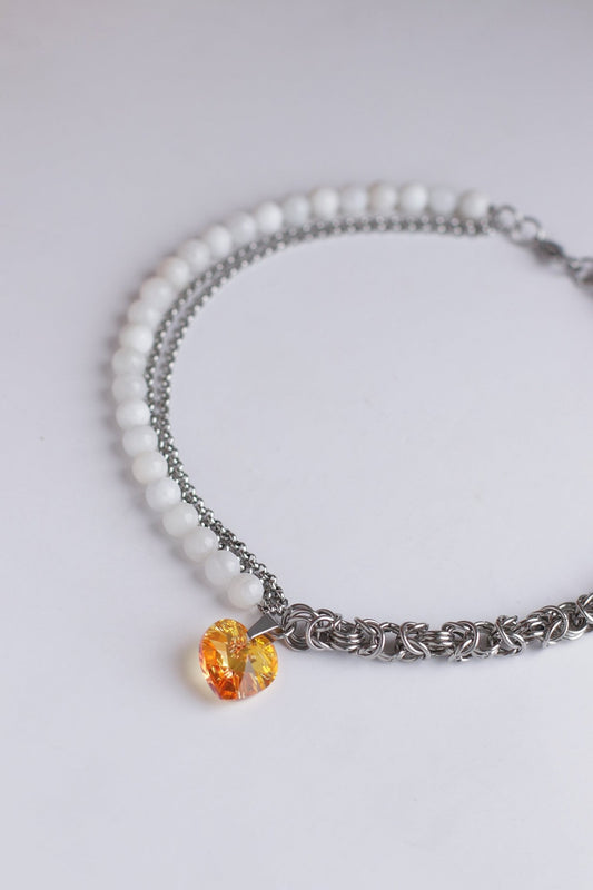 Moonstone Chainmail NecklaceNuma EstiloMoonstone Chainmail Necklaces