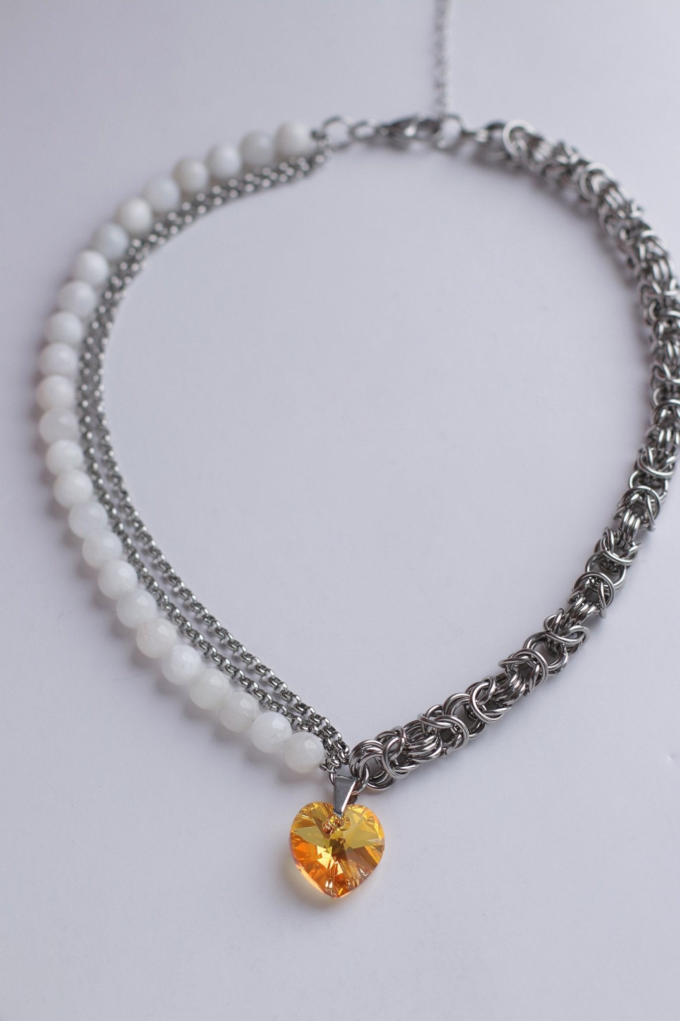 Moonstone Chainmail NecklaceNuma EstiloMoonstone Chainmail Necklaces