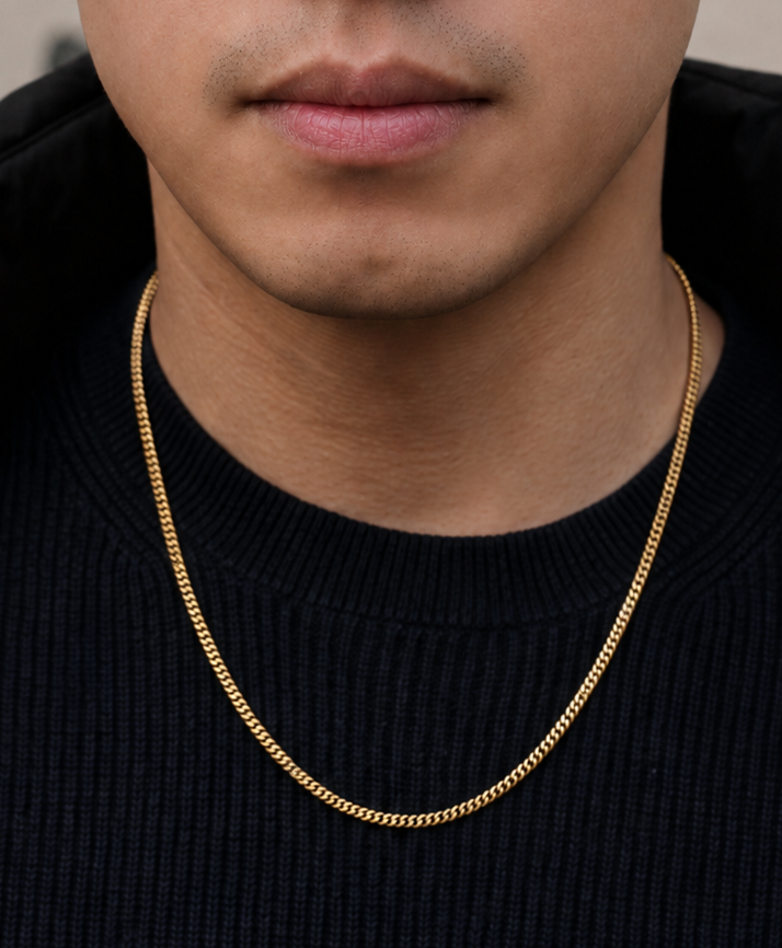 3mm Gold Curb Chain