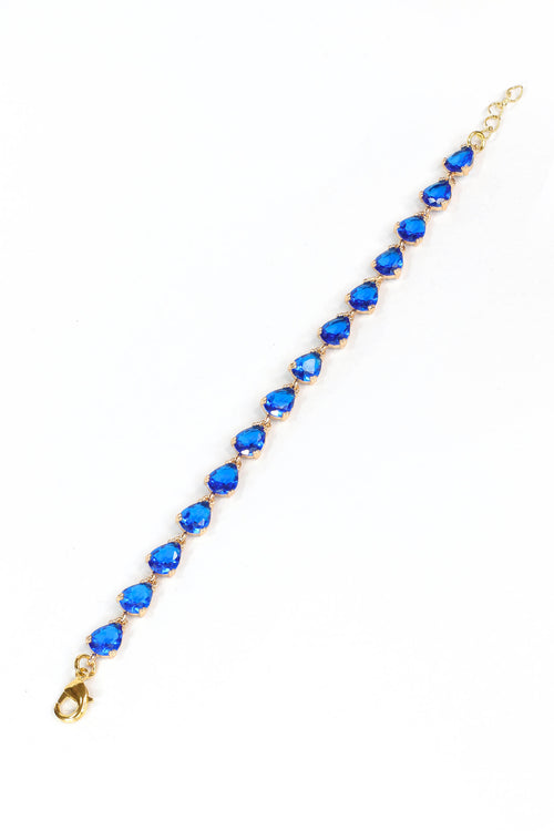 Blue Water Teardrop Tennis Bracelet