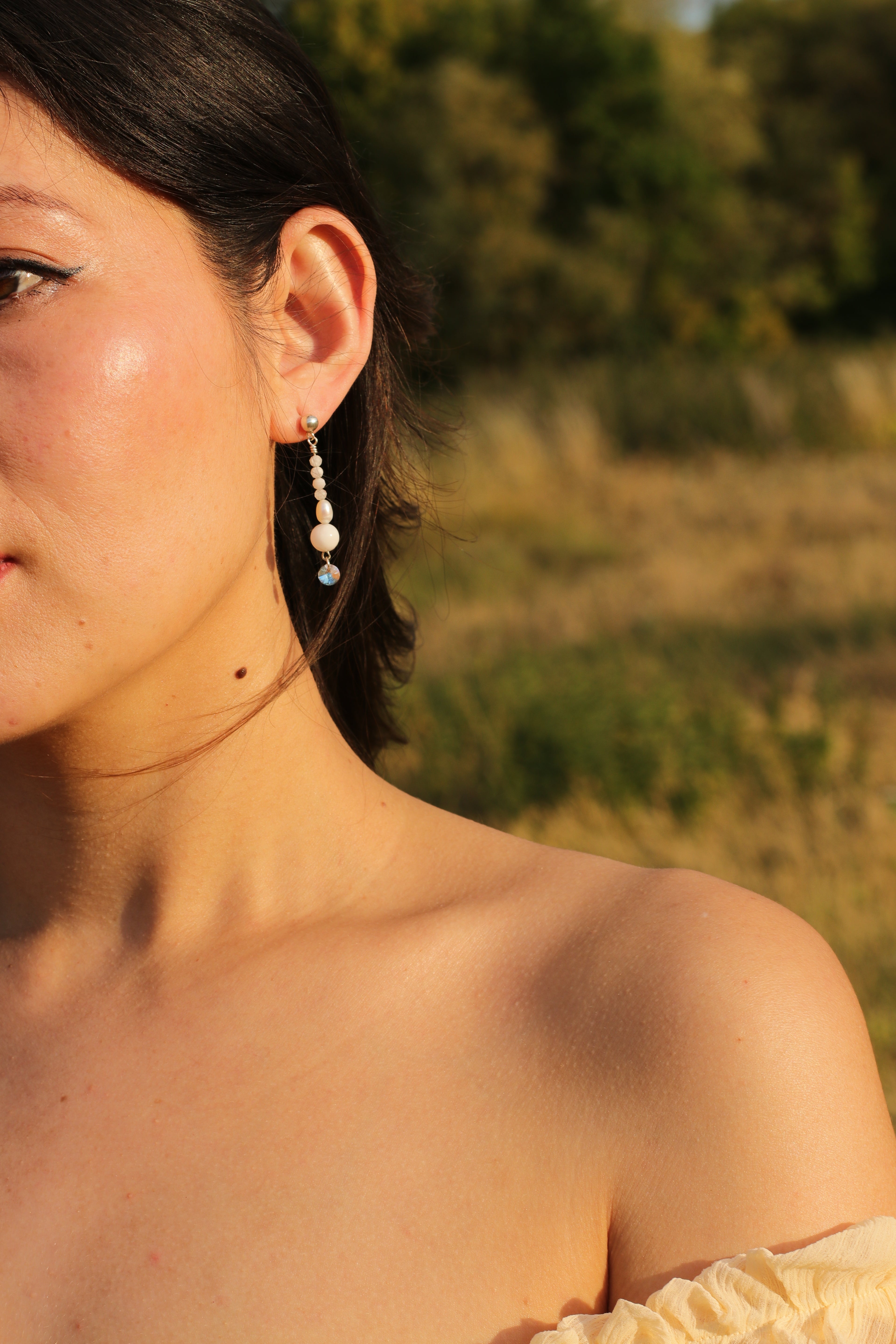 New Moon Wave Drop Earrings