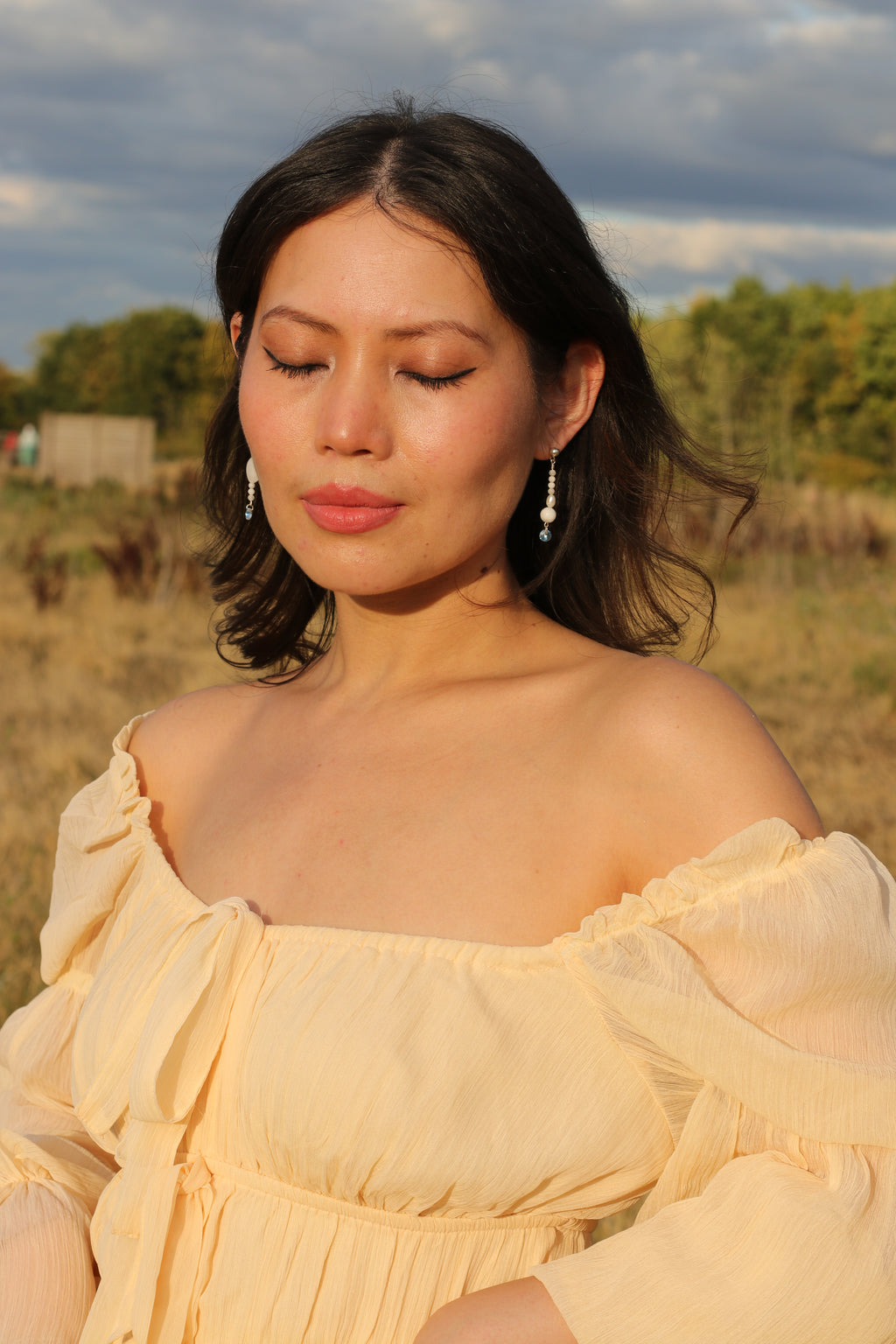 New Moon Wave Drop Earrings