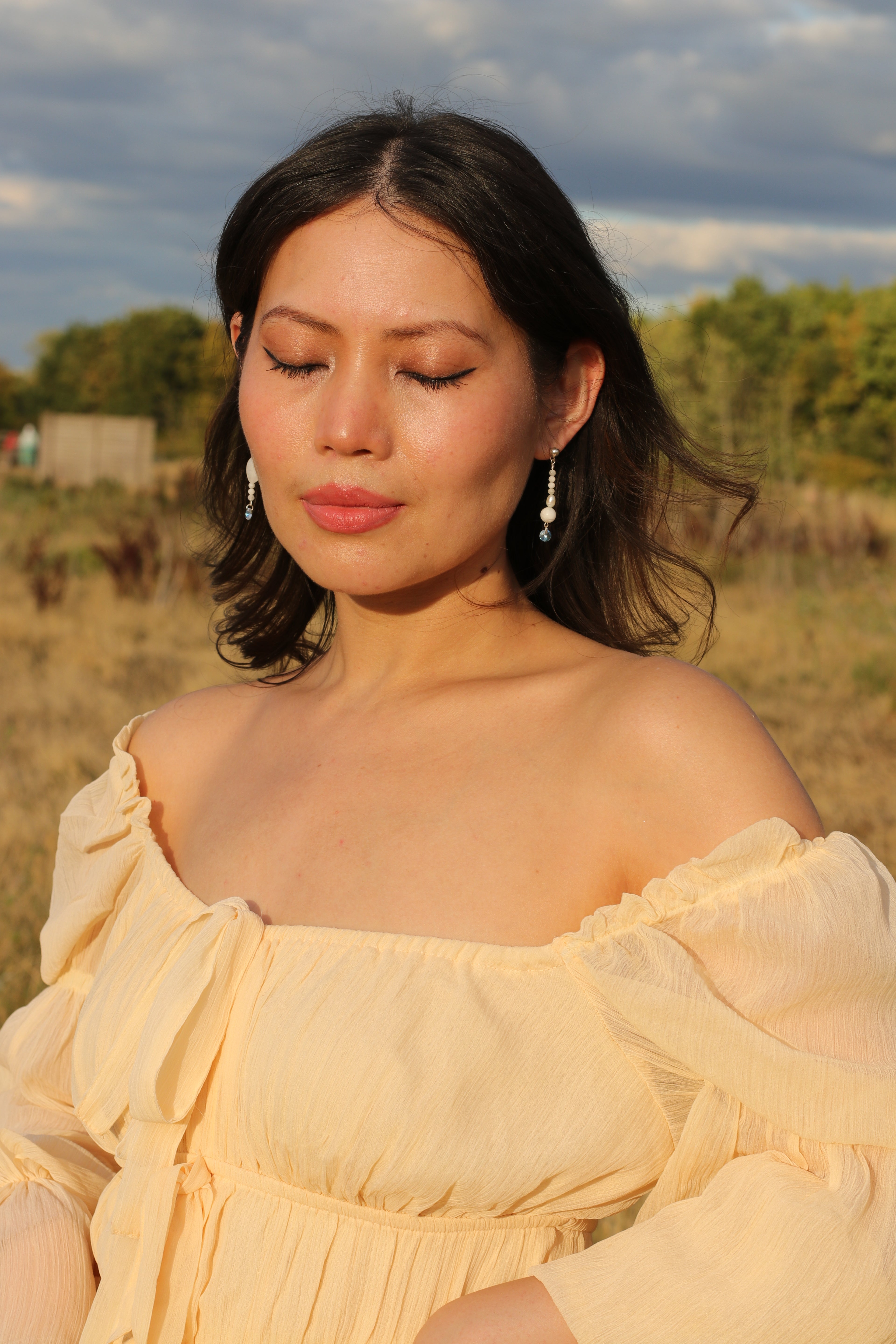 New Moon Wave Drop Earrings