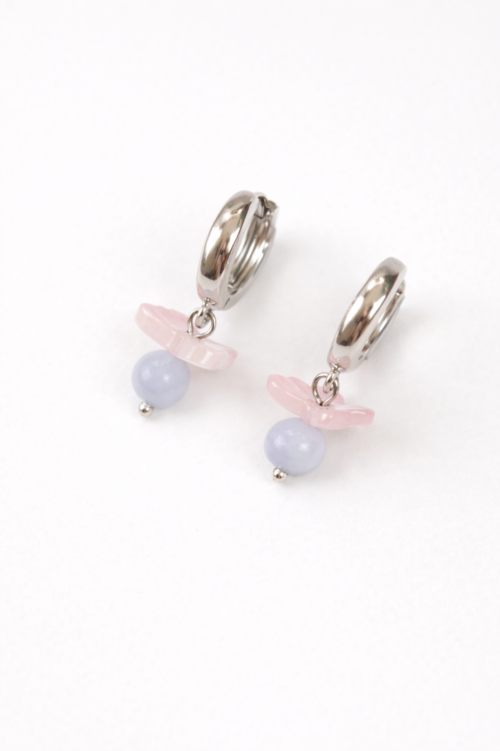 Koseli Blue Agate Huggie Hoop Earrings