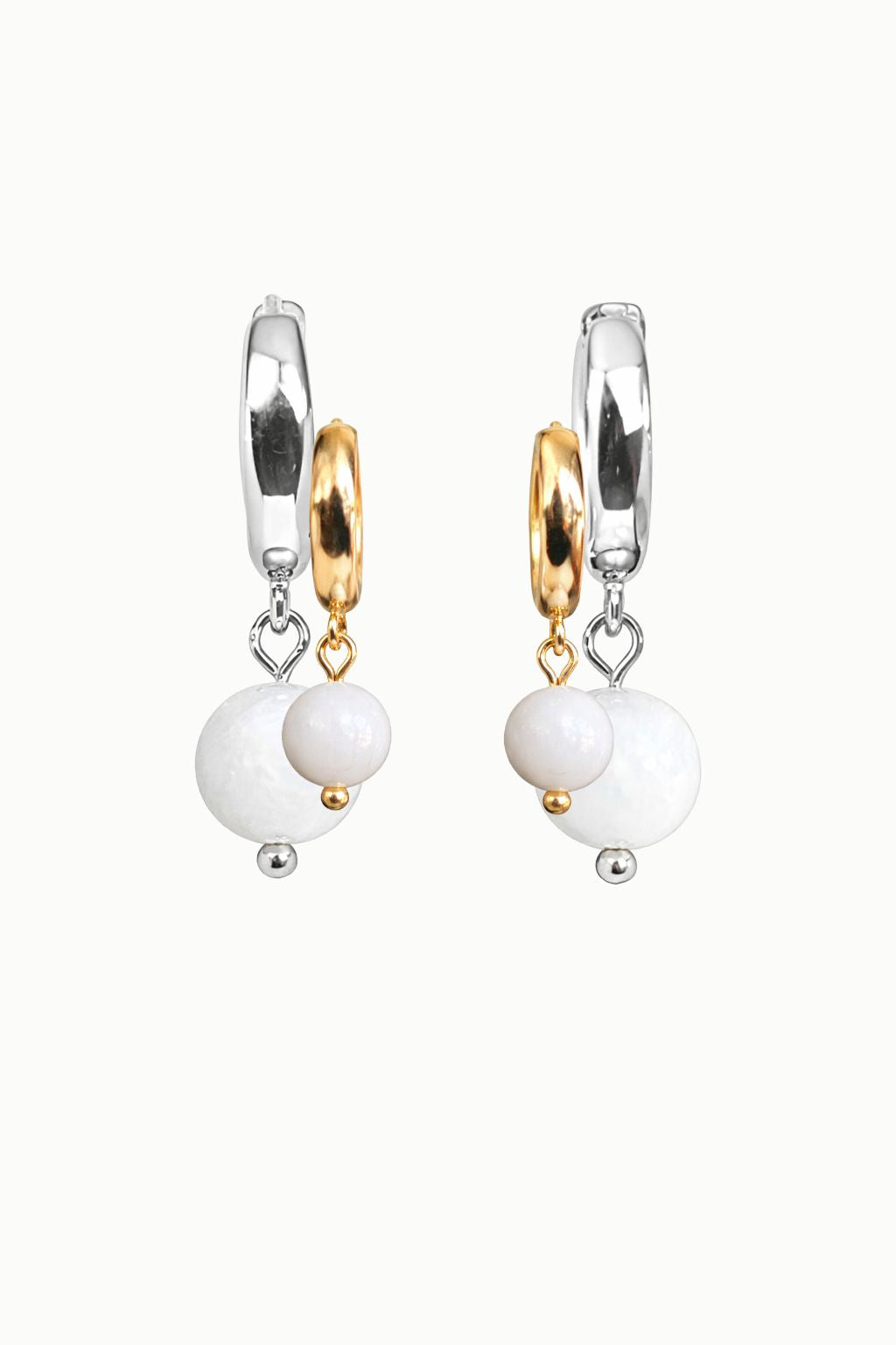 Moondrop Rainbow Moonstone Huggie Earrings
