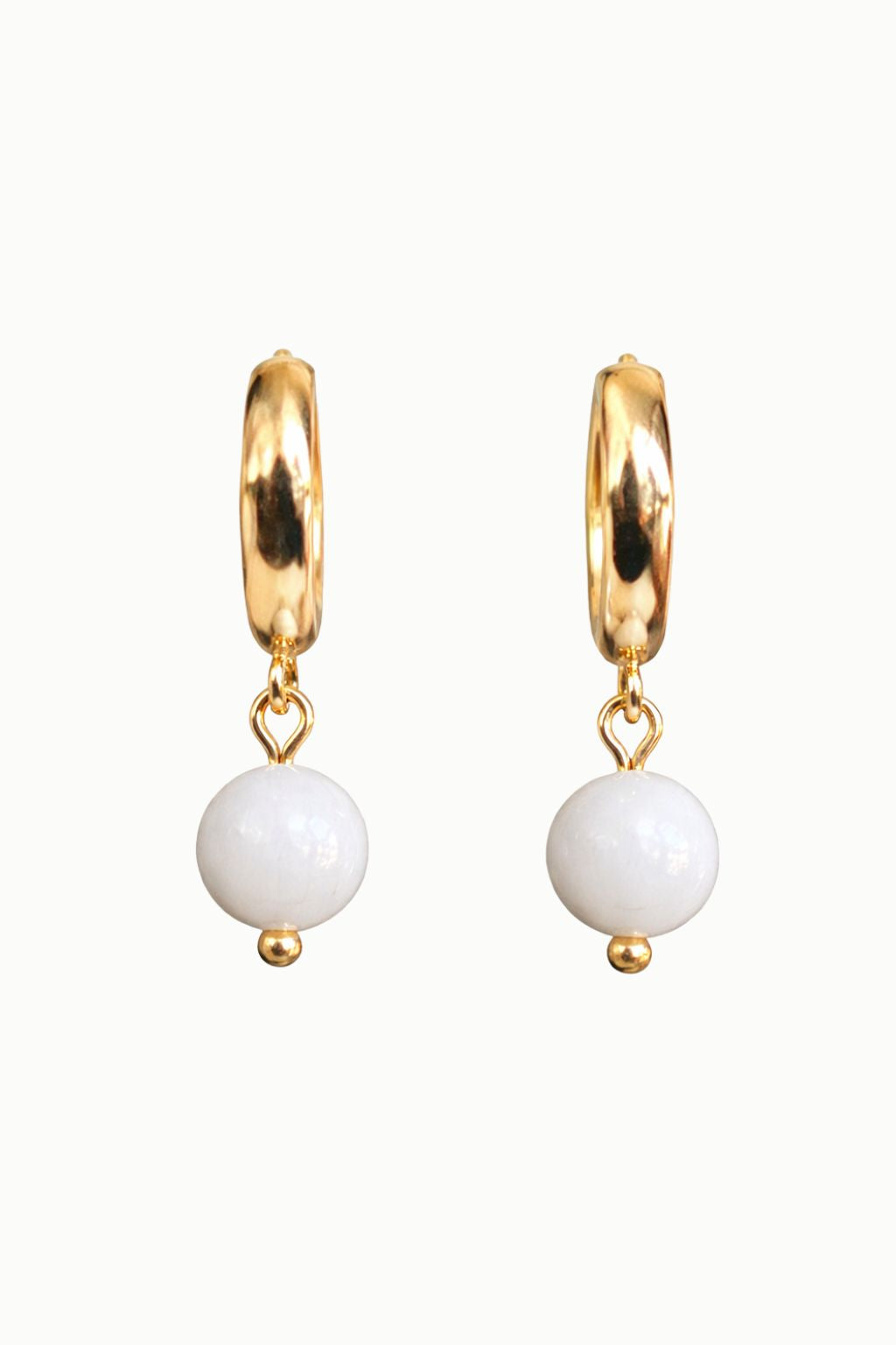 Moondrop Rainbow Moonstone Huggie Earrings
