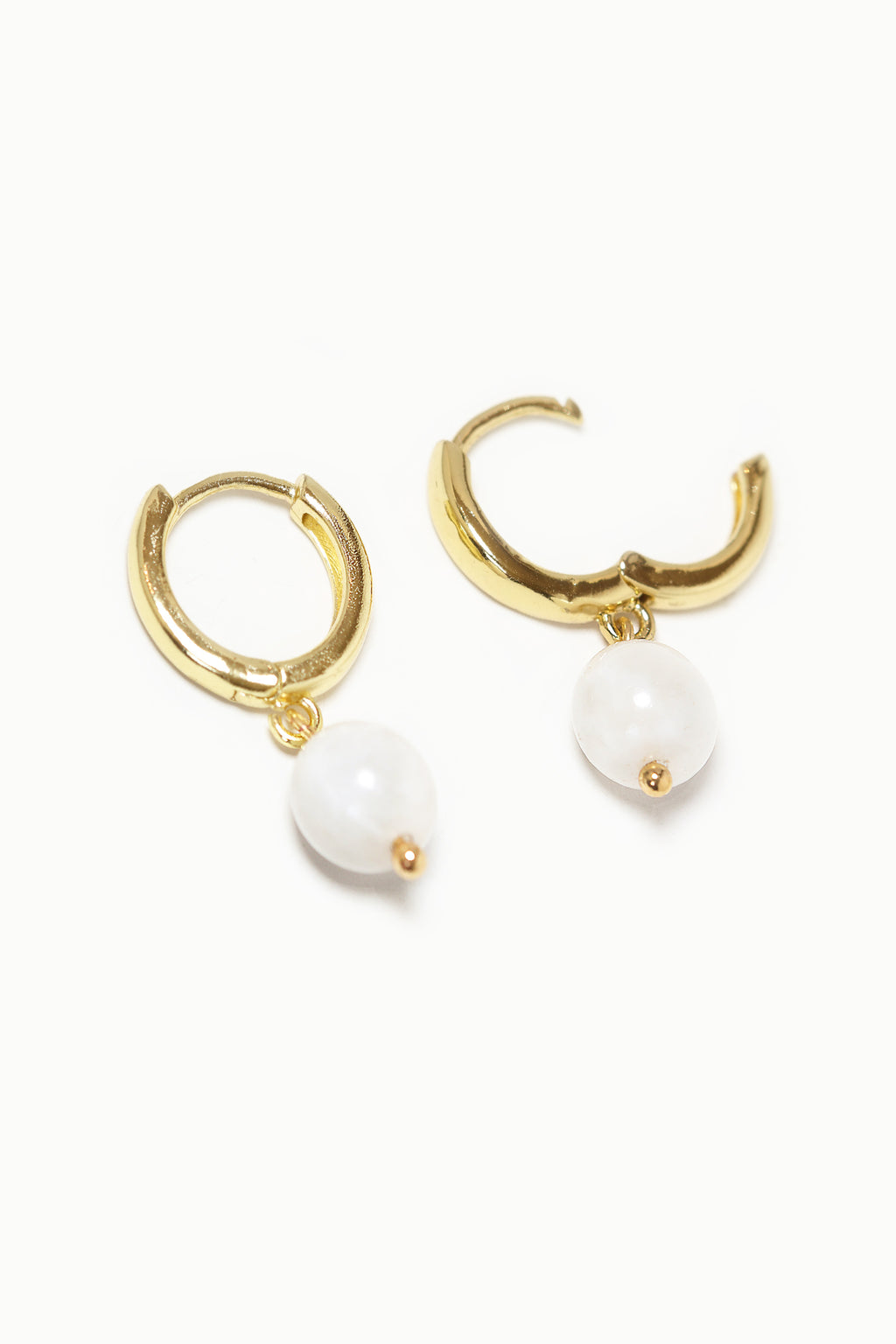 Moondrop Rainbow Moonstone Huggie Earrings