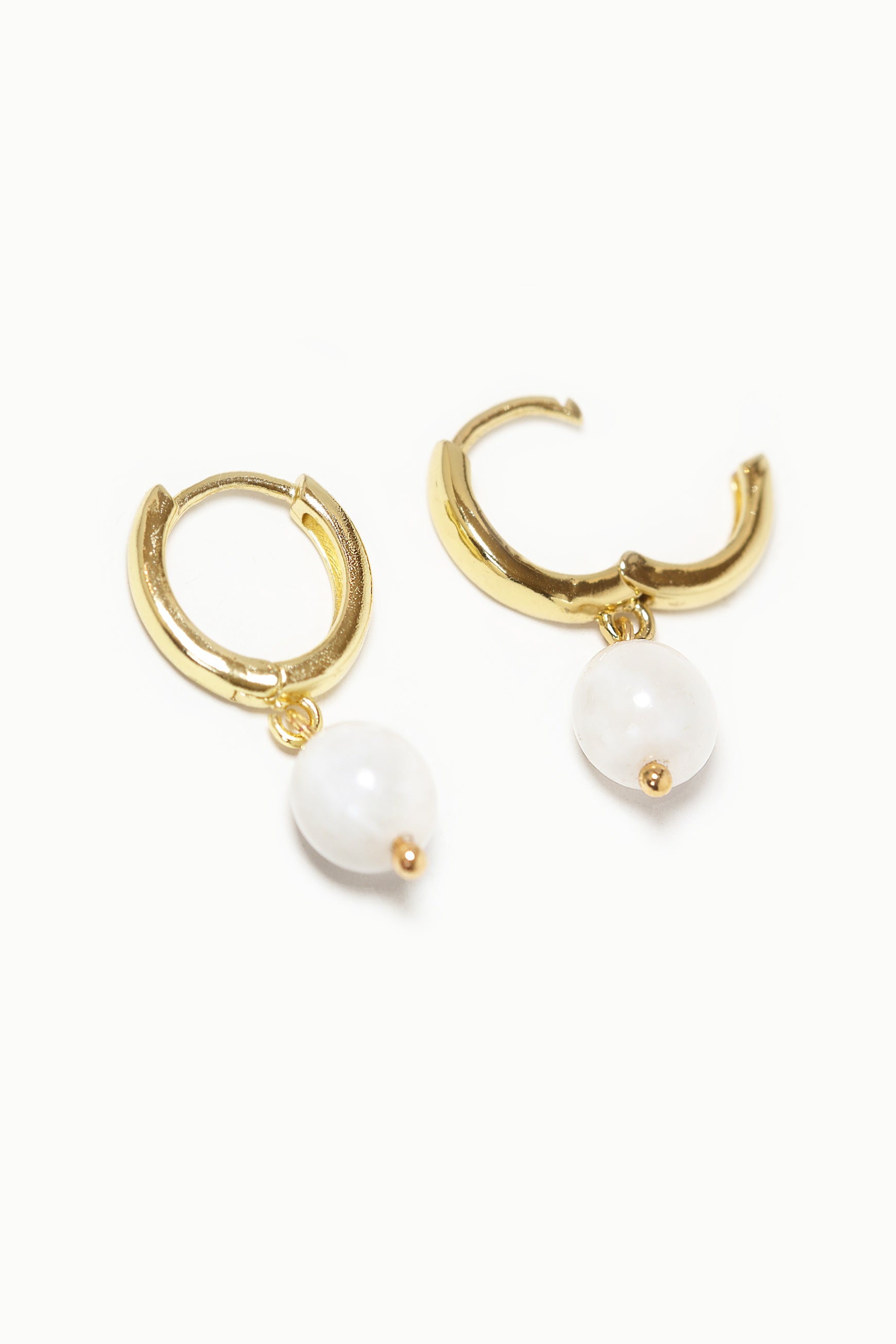 Moondrop Rainbow Moonstone Huggie Earrings