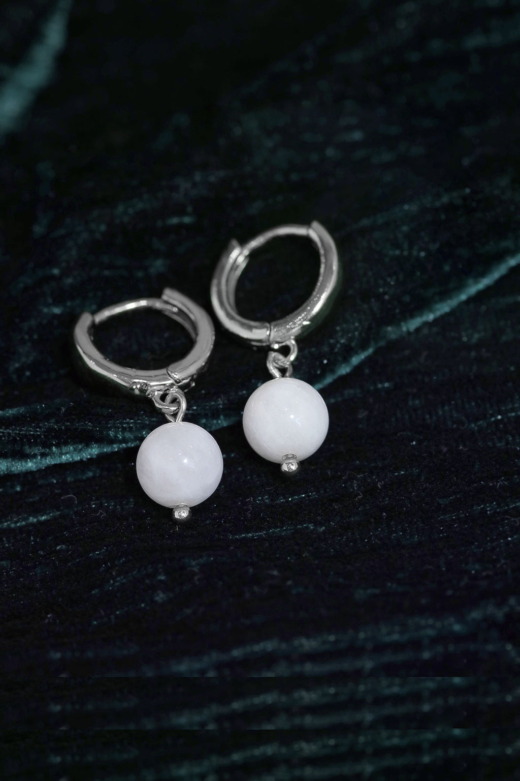 Moondrop Rainbow Moonstone Huggie Earrings
