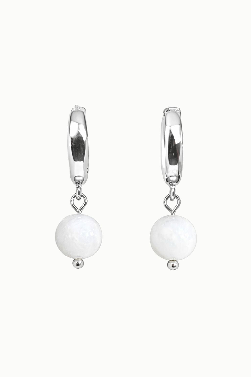 Moondrop Rainbow Moonstone Huggie Earrings