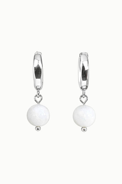Moondrop Rainbow Moonstone Huggie Earrings