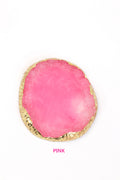Pink with golden edges jewellery holder tray coaster