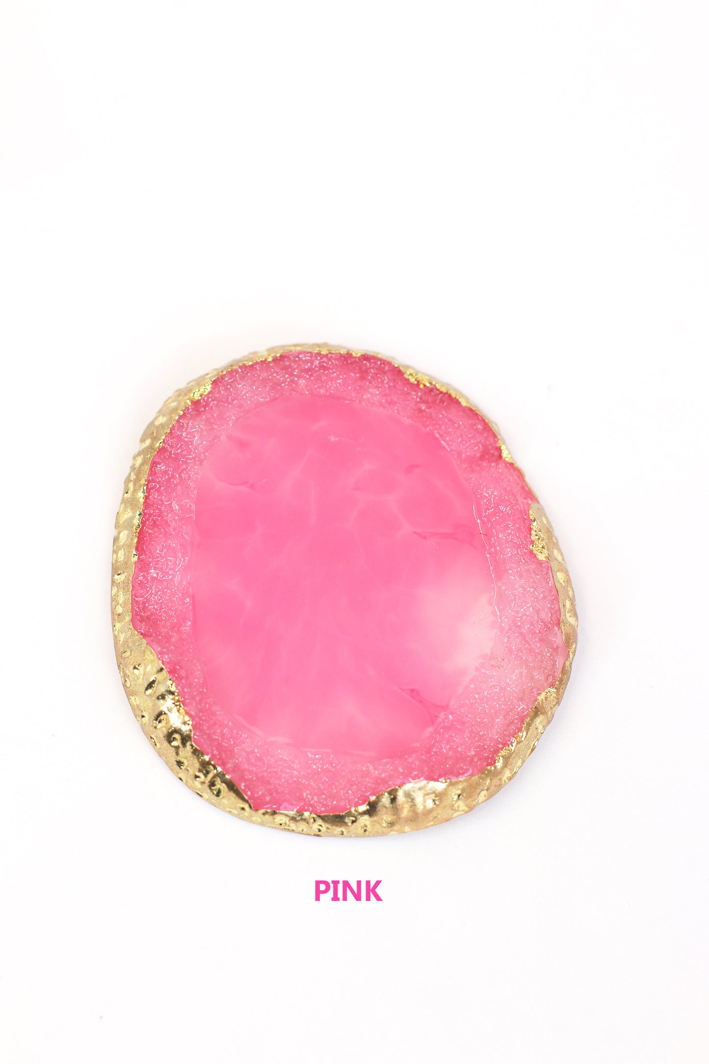 Pink with golden edges jewellery holder tray coaster
