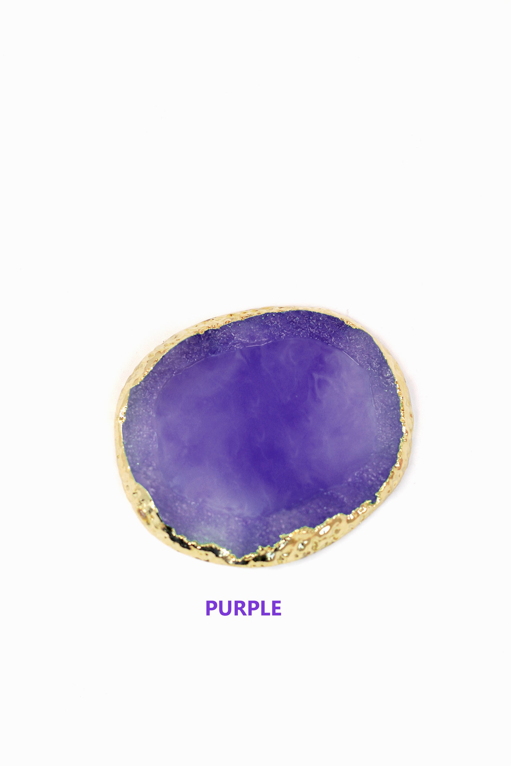Purple with golden edges jewellery holder tray coaster