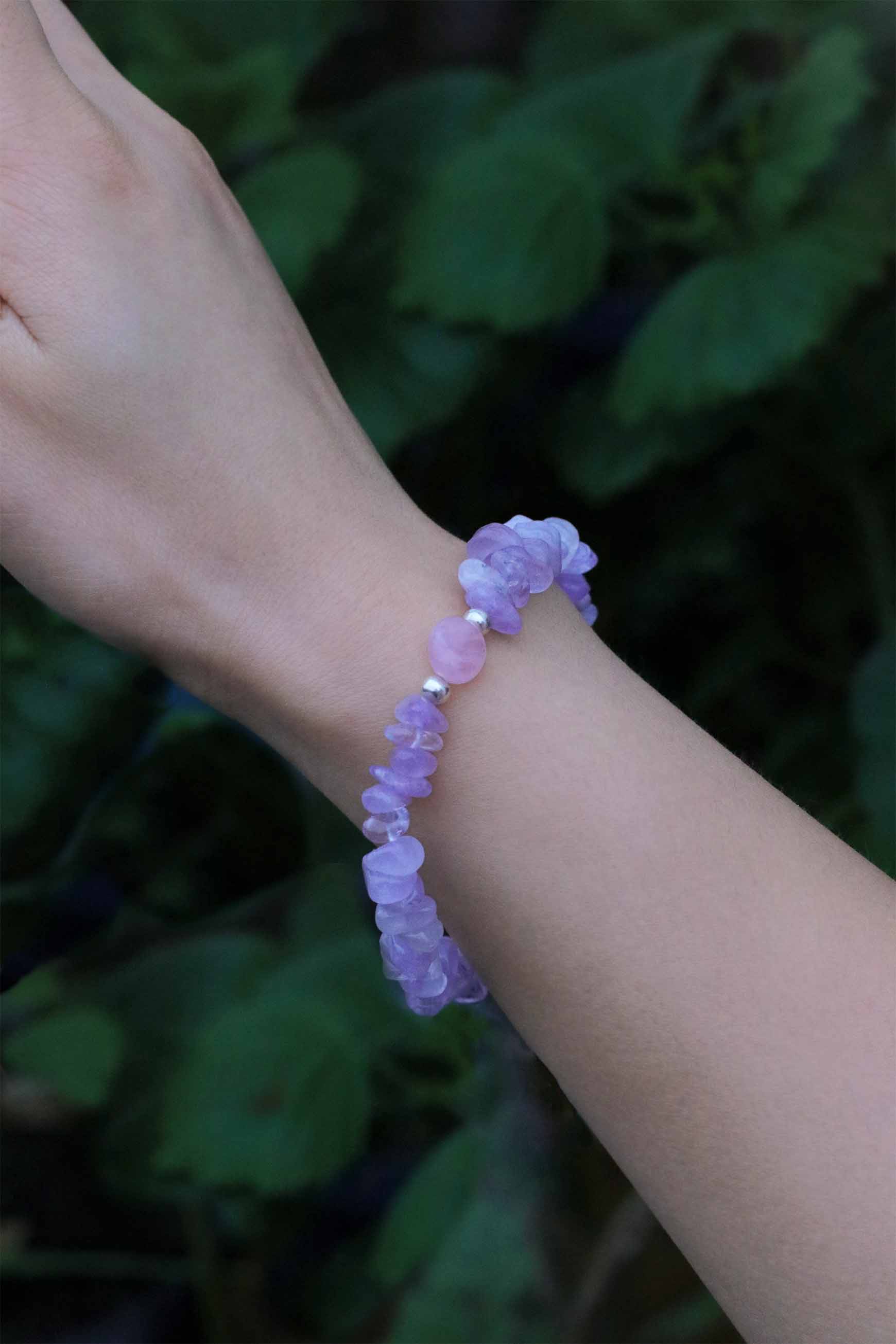 Rose quartz and Amethyst bracelet