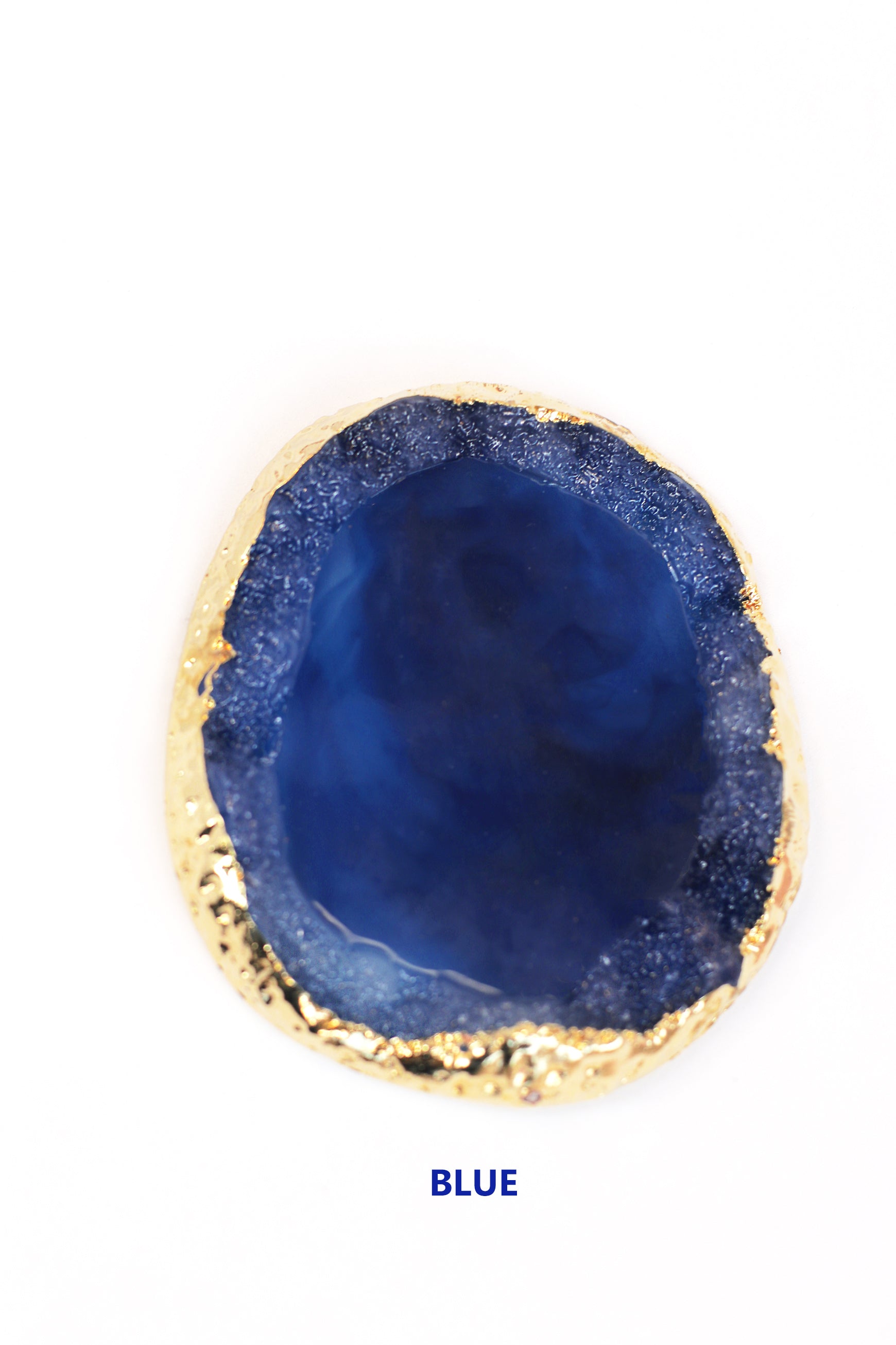Blue with golden edges jewellery holder tray coaster