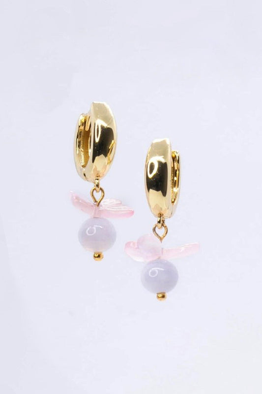 Koseli Blue Agate Huggie Hoop EarringsNuma EstiloDangle Earrings
