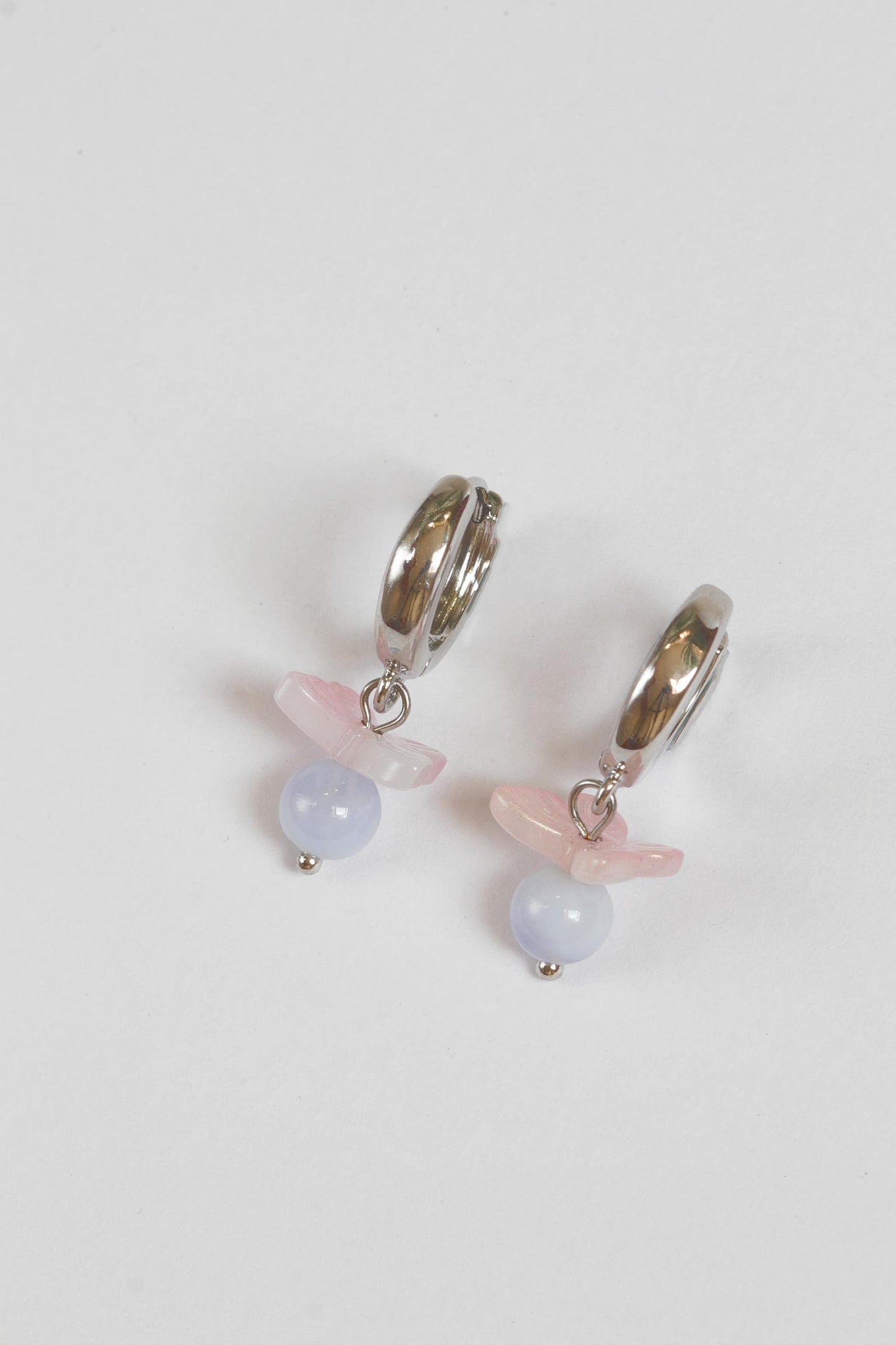 Koseli Blue Agate Huggie Hoop Earrings