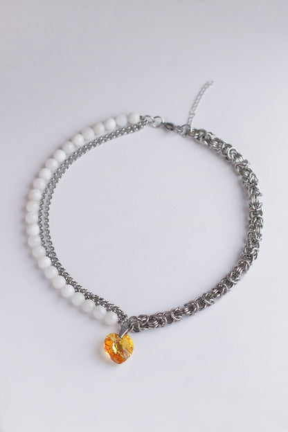 Moonstone Chainmail NecklaceNuma EstiloMoonstone Chainmail Necklaces